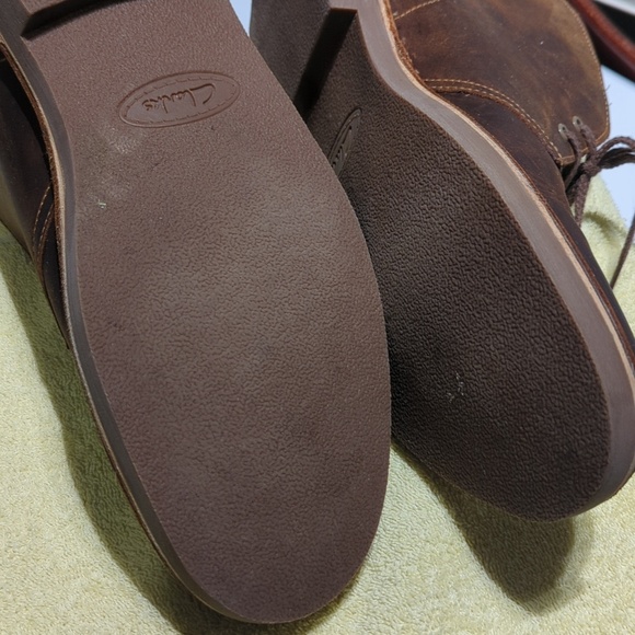 Classic Clark\'s Brown Leather Men\'s Boots.. Very Nice!! Bought New ..12M main image 6